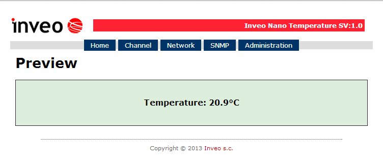 Nano Temperature Sensor PoE website